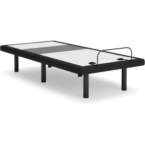 Signature Design by Ashley Best Base with Lumbar and Audio Power Adjustable Head and Foot Base with Massage Function, Twin XL, White & Gray