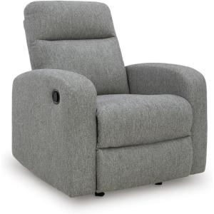 Signature Design by Ashley Carrigan Lane Modern Pull Tab Rocking Recliner, Light Gray