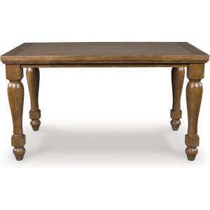 Signature Design by Ashley Chadworth Traditional Counter Height Dining Table with Turned Leg, Seats Up to 6, Light Brown
