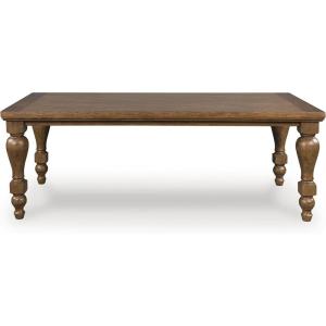 Signature Design by Ashley Chadworth Traditional Dining Table with Turned Leg, Seats Up to 8, Light Brown