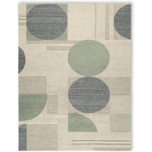 Signature Design by Ashley Dallane Casual Indoor Geometric Handmade Wool 5 x 7 Rug, Blue & Light Green(5’1″ x 7′ (Rectangular))