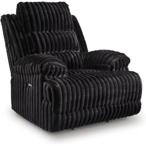 Signature Design by Ashley Higgesbee Modern Power Recliner with USB Port and Pillow-Top Armrest, Light Gray(Black)