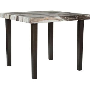 Signature Design by Ashley Jazmore Contemporary Counter Height Dining Table with Faux Marble Pattern, Dark Brown & Beige
