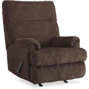 Signature Design by Ashley Man Fort Traditional One Pull Rocker Recliner, Beige(Dark Brown)