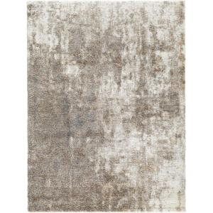Signature Design by Ashley Pearidge Contemporary 5×7 Area Rug, Light Brown & White(5’3″ x 7′ (Rectangular))