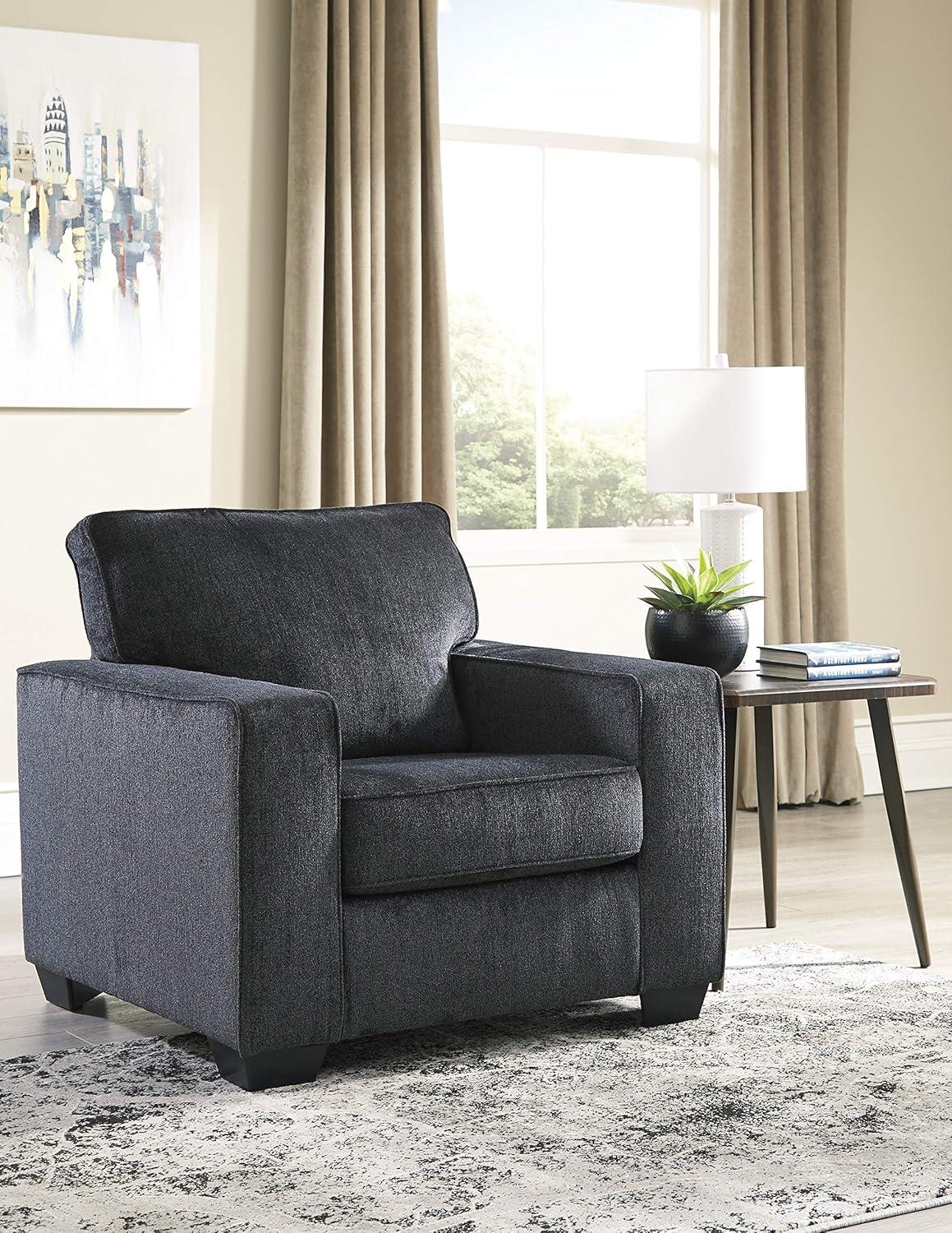 imageSignature Design by Ashley Altari Modern Chair and Ottoman Set Dark Gray