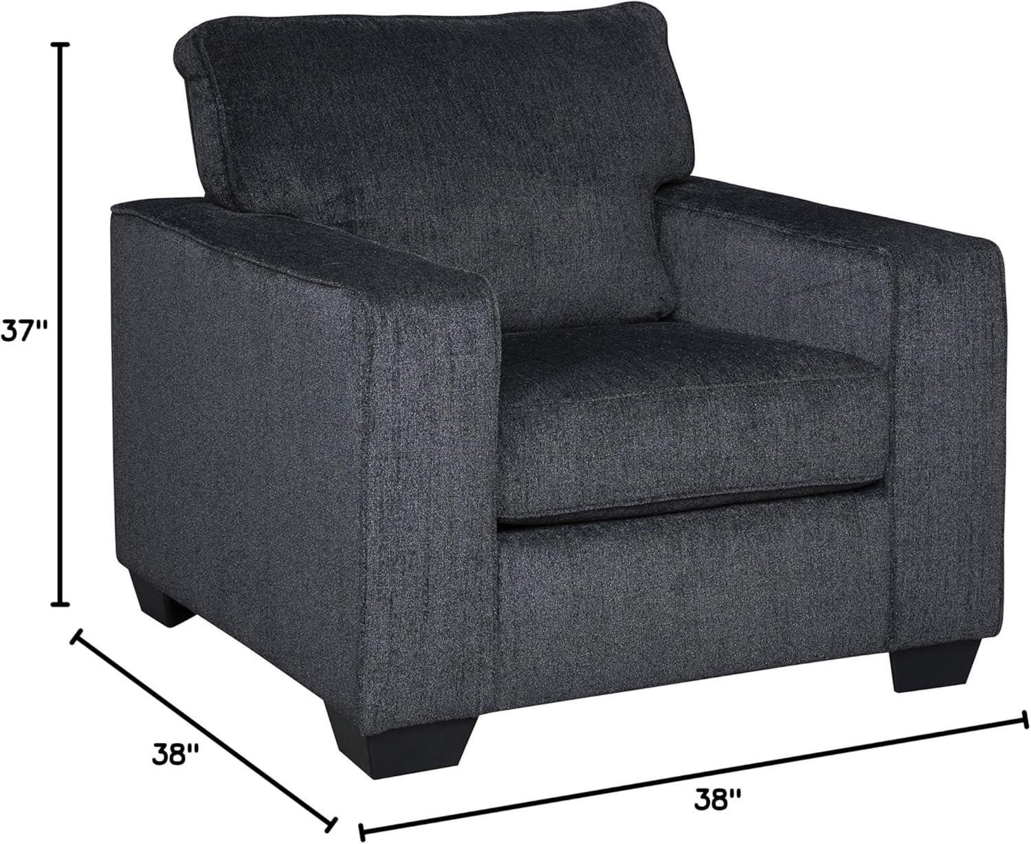 imageSignature Design by Ashley Altari Modern Chair and Ottoman Set Dark Gray