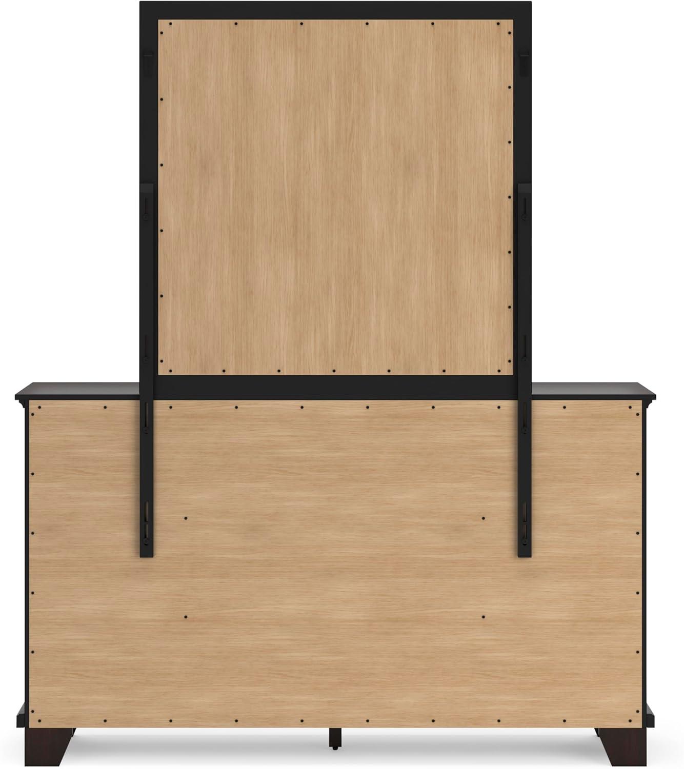 imageSignature Design by Ashley Covetown Contemporary 7Drawer Dresser and Mirror with Safety Stop Dark Brown