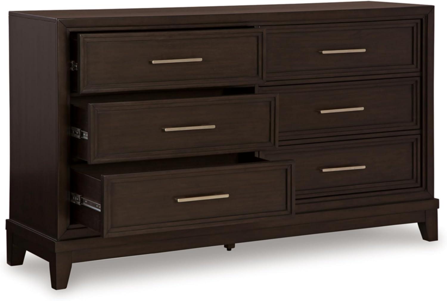 imageSignature Design by Ashley Neymorton Traditional 6Drawer Dresser with Felt Lining Dark Brown