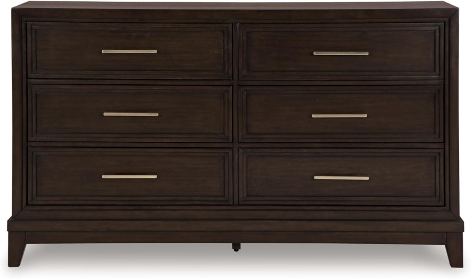 imageSignature Design by Ashley Neymorton Traditional 6Drawer Dresser with Felt Lining Dark Brown