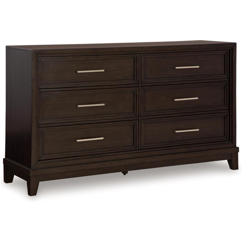 imageSignature Design by Ashley Neymorton Traditional 6Drawer Dresser with Felt Lining Dark Brown