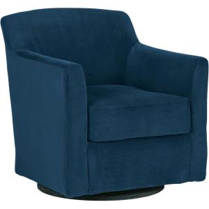 Ashley Furniture Bradney Metal Swivel Accent Chair in Blue & Black
