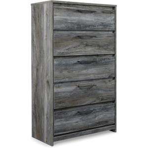 Signature Design by Ashley Baystorm Rustic 5 Drawer Chest of Drawers, Gray