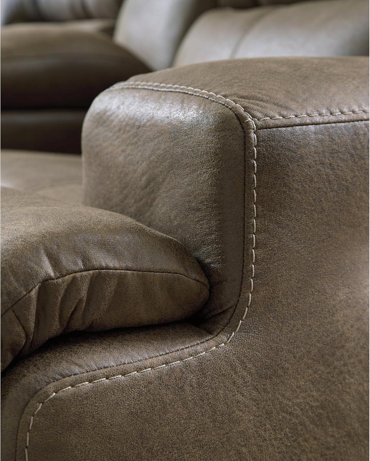 imageSignature Design by Ashley Bealeaf Contemporary Power Rocker Recliner with USB Ports Dark Brown