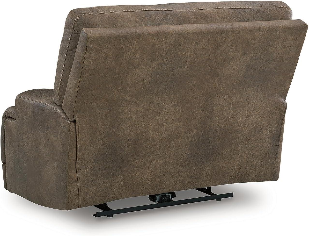 imageSignature Design by Ashley Bealeaf Contemporary Power Rocker Recliner with USB Ports Dark Brown