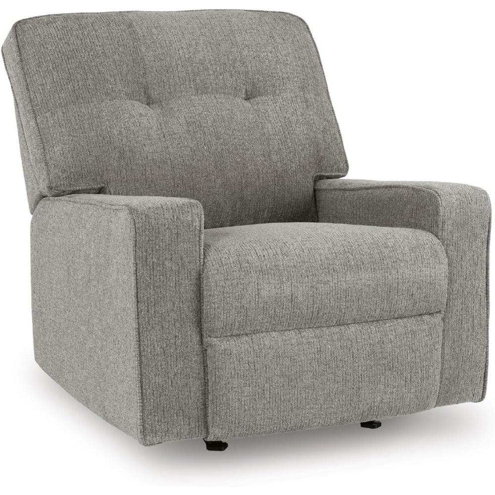 imageSignature Design by Ashley Fanciful Contemporary Rocker Recliner with Arm Rest Light GrayGrey