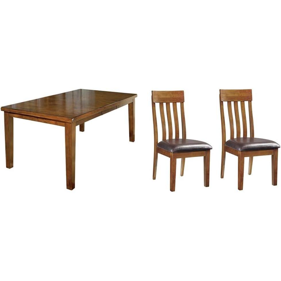 imageSignature Design by Ashley Ralene Traditional Dining Room Extension Table Medium Brown ampamp Ralene Rake Back 19quot Dining Room Chair 2 Count Medium BrownMedium Brown