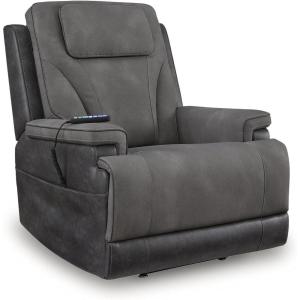 Signature Design by Ashley 4Z-Relax Retreat Modern Power Lift Recliner with Lumbar Support, Adjustable Headrest and USB Ports, Brown(Grey)