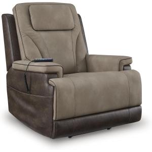 Signature Design by Ashley 4Z-Relax Retreat Modern Power Lift Recliner with Lumbar Support, Adjustable Headrest and USB Ports, Brown(Tan)