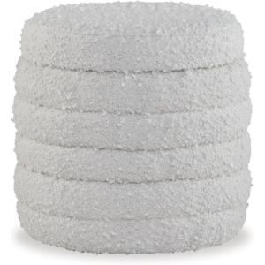 Signature Design by Ashley Duntler Modern Round Upholstered Storage Ottoman with Removable Top, White