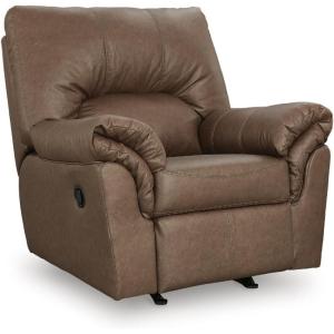 Signature Design by Ashley Walker Point Contemporary Faux Leather Rocker Recliner with Arm Rest, Light Brown