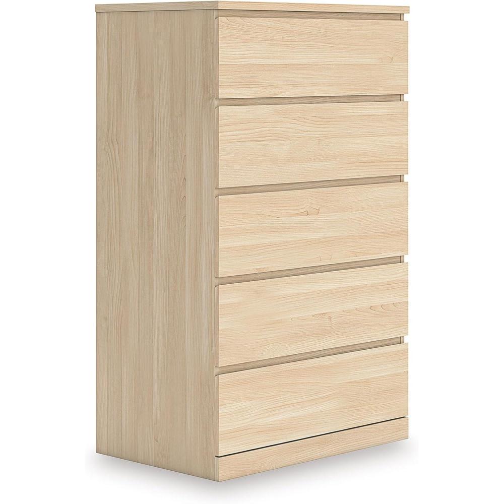 imageSignature Design by Ashley Onita Contemporary 5Drawer Chest with Ash Finish Light Brown