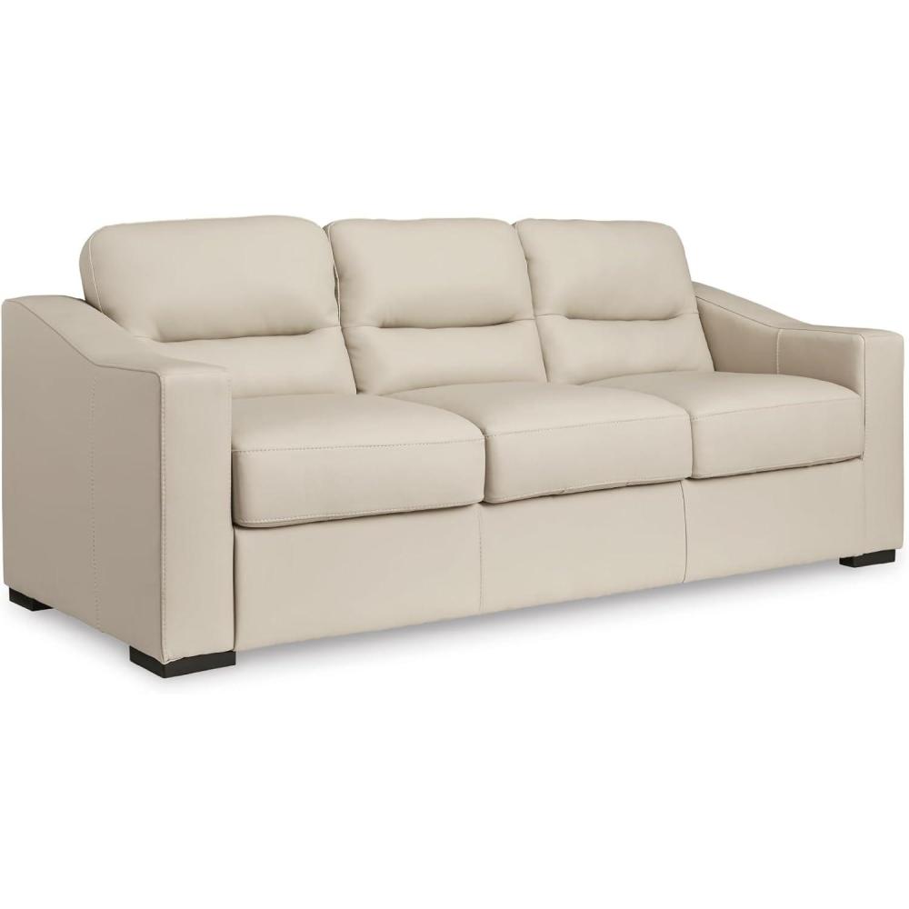 imageSignature Design by Ashley Treasure Trove Contemporary Leather Match Sofa Beige