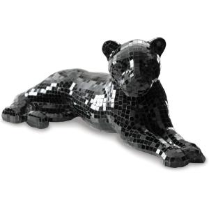 Signature Design by Ashley Drice Contemporary Panther Mosaic Glass & Paper Composite Sculpture, Black