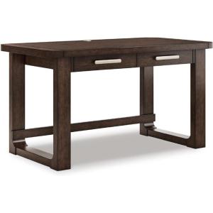 Signature Design by Ashley Freedan Rustic Farmhouse Home Office Desk, Dark Gray(Brown)