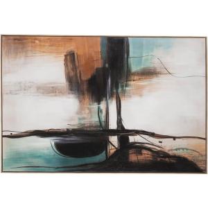 Signature Design by Ashley Brunonia Modern Framed Wall Art 47 x 71 Inches, Green, Orange & Black