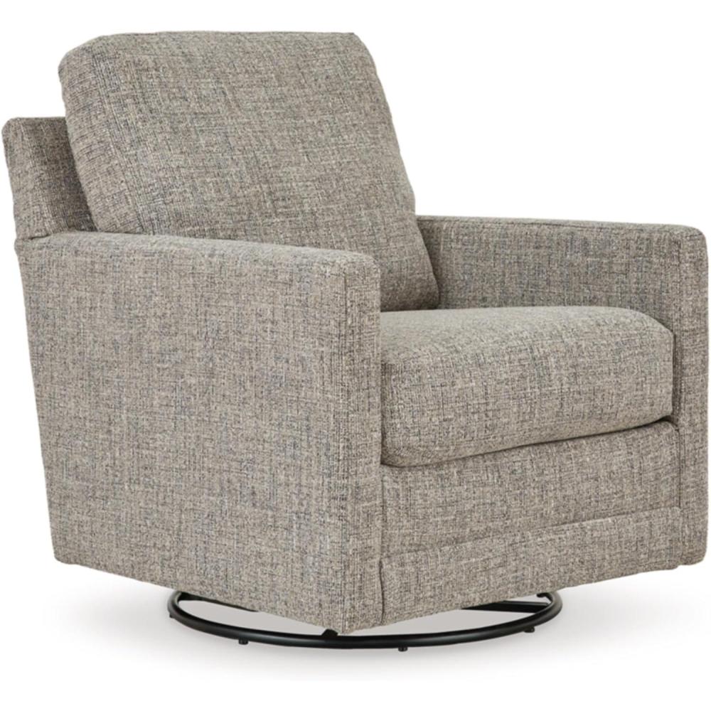 imageSignature Design by Ashley Bralynn Classic Upholstered Swivel Glider Accent Chair Light Gray