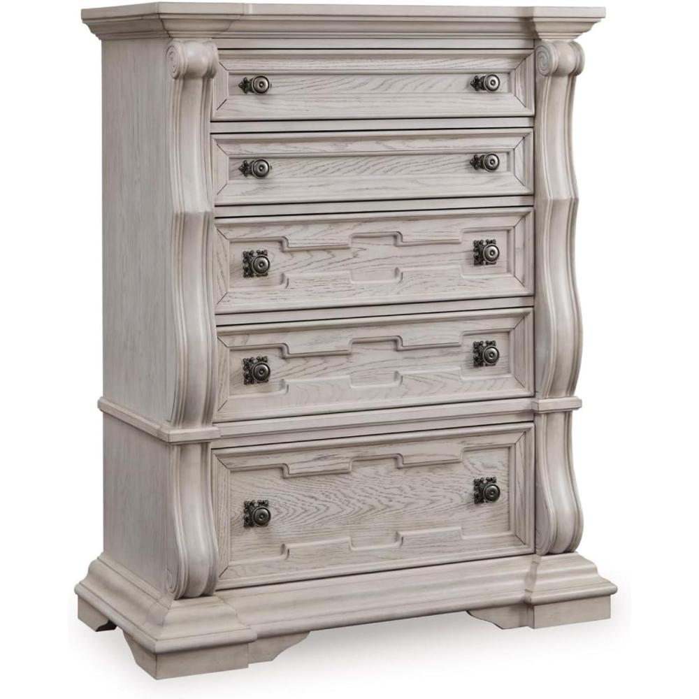 imageSignature Design by Ashley Valleymont Traditional 5Drawer Chest with Wood Finish Beige