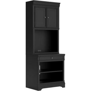 Signature Design by Ashley Beckincreek Transitional Bookcase with 1 Drawer, 1 Cabinet, 1 Shelf and LED Light, Black(Black Bookcase)
