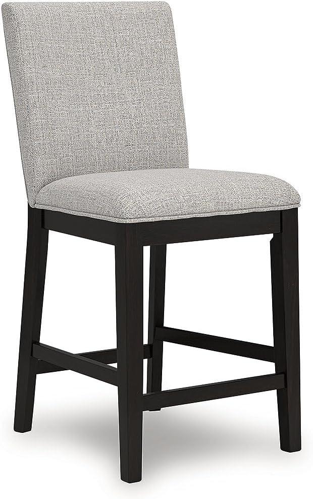 imageSignature Design by Ashley Neymorton Contemporary Counter Height Bar Stool with Foam Cushioned Seat Set of 2 Light Gray ampamp Black