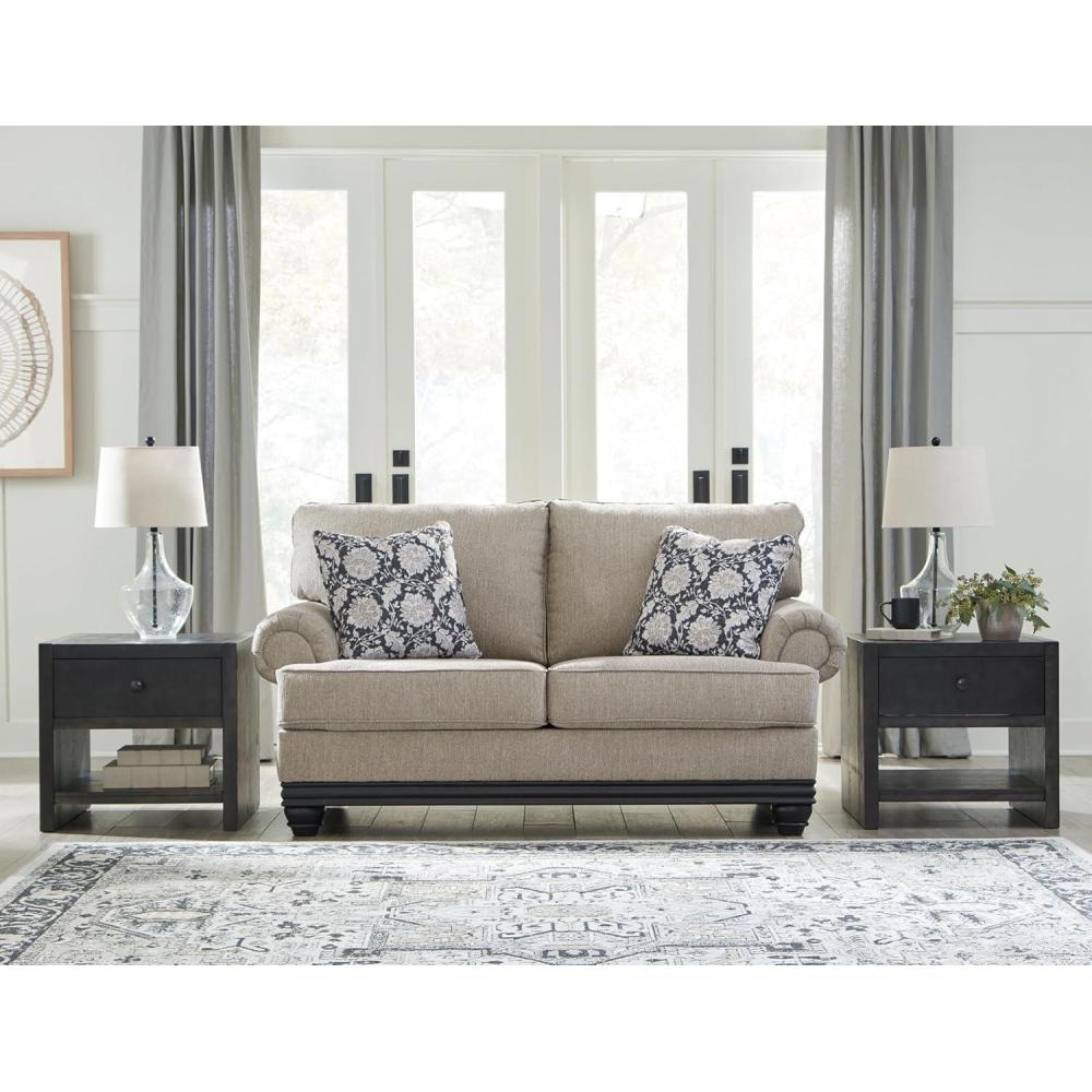 imageSignature Design by Ashley Elbiani Classic Loveseat for Living Room Light Gray