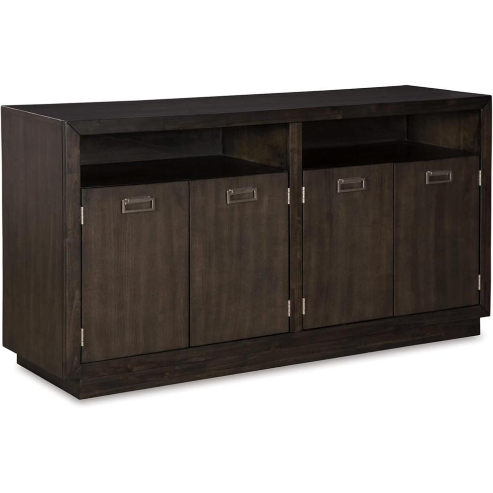 imageSignature Design by Ashley Hyndell 6013quot Contemporary Dining Room Buffet Cabinet or Server Dark Brown
