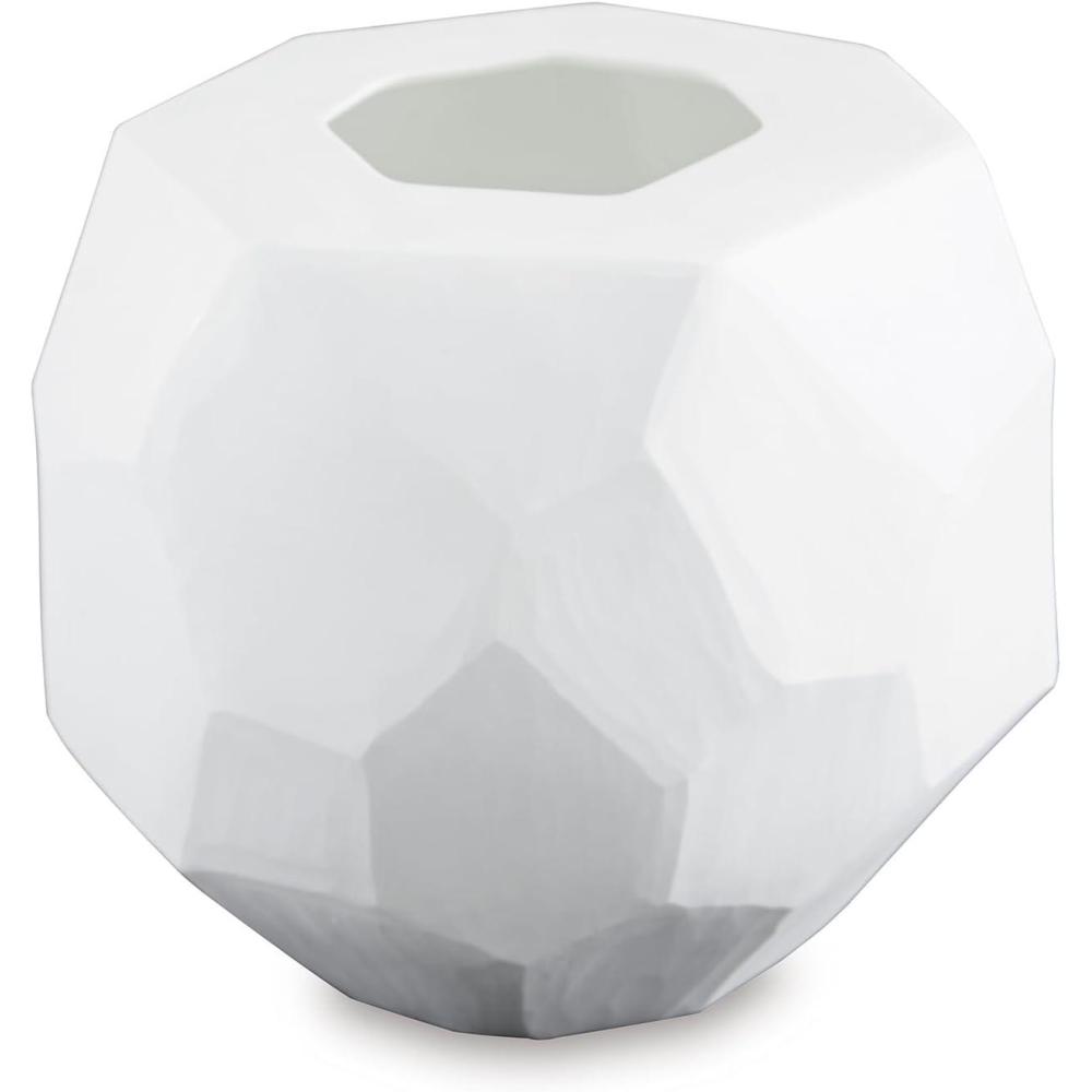 imageSignature Design by Ashley Karenton Coastal Indoor 7quot HandCarved Glass Tabletop Vase White7