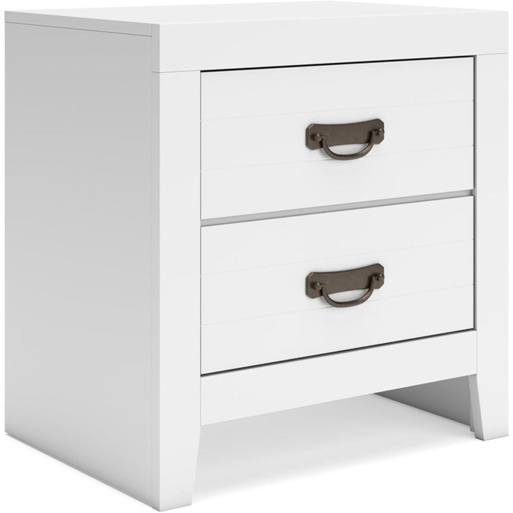 imageSignature Design by Ashley Sanginlane Farmhouse 2Drawer Nightstand for Bedroom Light BrownWhite