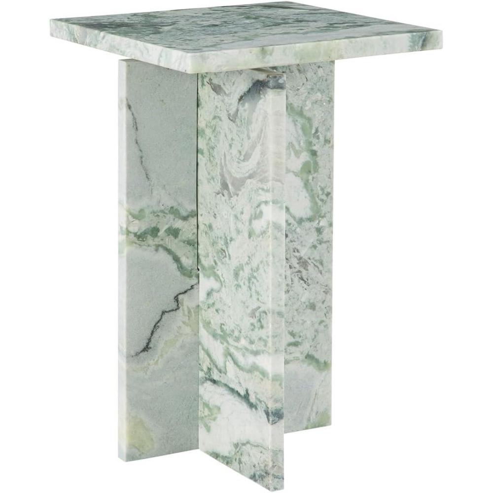 imageSignature Design by Ashley Wrenlane Contemporary Marble Accent Table Black ampamp WhiteWhiteGreen
