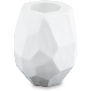 Signature Design by Ashley Karenton Coastal Indoor 7″ Hand-Carved Glass Tabletop Vase, White(10″)