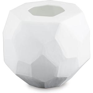 Signature Design by Ashley Karenton Coastal Indoor 7″ Hand-Carved Glass Tabletop Vase, White(7″)