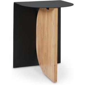Signature Design by Ashley Ladgate Industrial Accent Table with Fuss-Free Design, Black & Light Brown