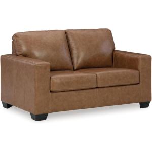 Signature Design by Ashley Maggie Contemporary Loveseat for Living Room, Light Brown(Dark Brown)