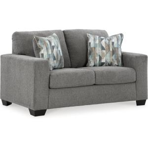 Signature Design by Ashley Maggie Contemporary Loveseat for Living Room, Light Brown(Dark Gray)