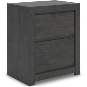 Signature Design by Ashley Sanginlane Farmhouse 2-Drawer Nightstand for Bedroom, Light Brown(Charcoal)