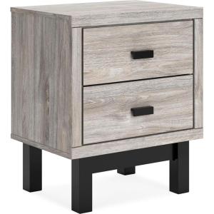 Signature Design by Ashley Sanginlane Farmhouse 2-Drawer Nightstand for Bedroom, Light Brown(Light Gray)