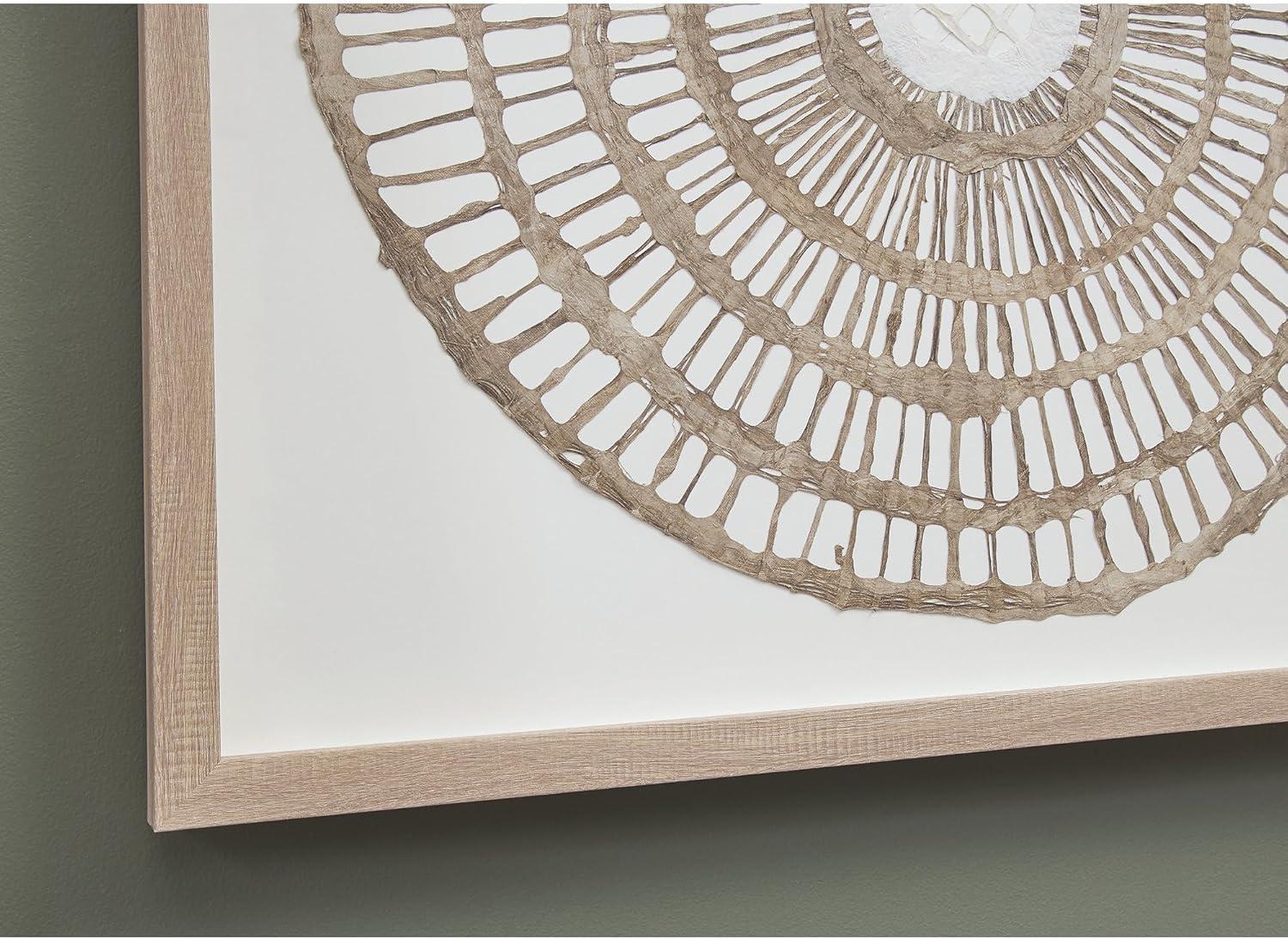 imageSignature Design by Ashley Brockham Bohemian Framed Geometric Wall Sculpture Tan ampamp White