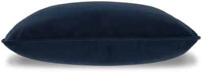 imageSignature Design by Ashley Caygan Contemporary Square Polyester Pillow with Feather Fill 20quot x 20quot Machine Washable RustBlue