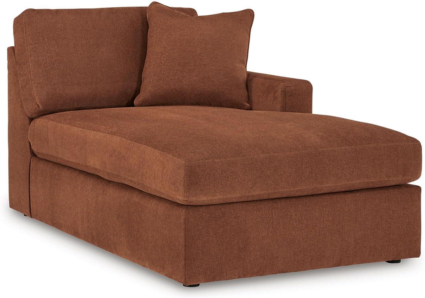 imageSignature Design by Ashley Contemporary Modmax Stain Resistant LShape RightArm Facing 6Piece Sectional with Reversible Cushion and Armrest Dark BlueBurnt Orange