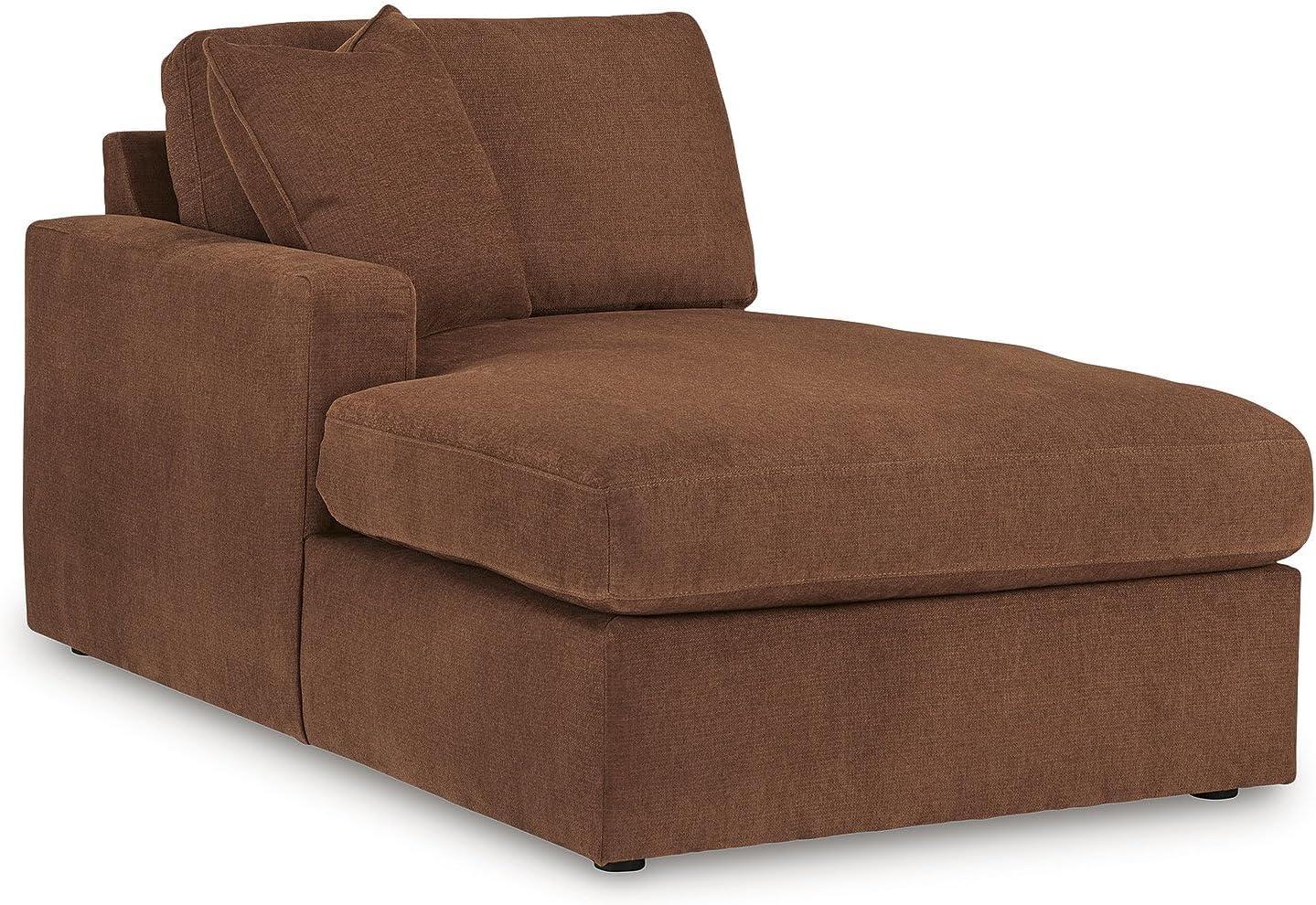 imageSignature Design by Ashley Contemporary Modmax Stain Resistant LShape RightArm Facing 6Piece Sectional with Reversible Cushion and Armrest Dark BlueBurnt Orange